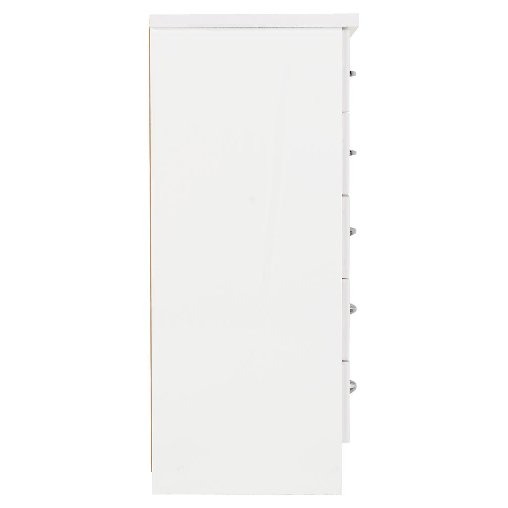 Wooden Chest Of 5 Drawers Narrow - Nevada