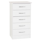 Wooden Chest Of 5 Drawers Narrow - Nevada
