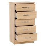 Wooden Chest Of 5 Drawers Narrow - Nevada