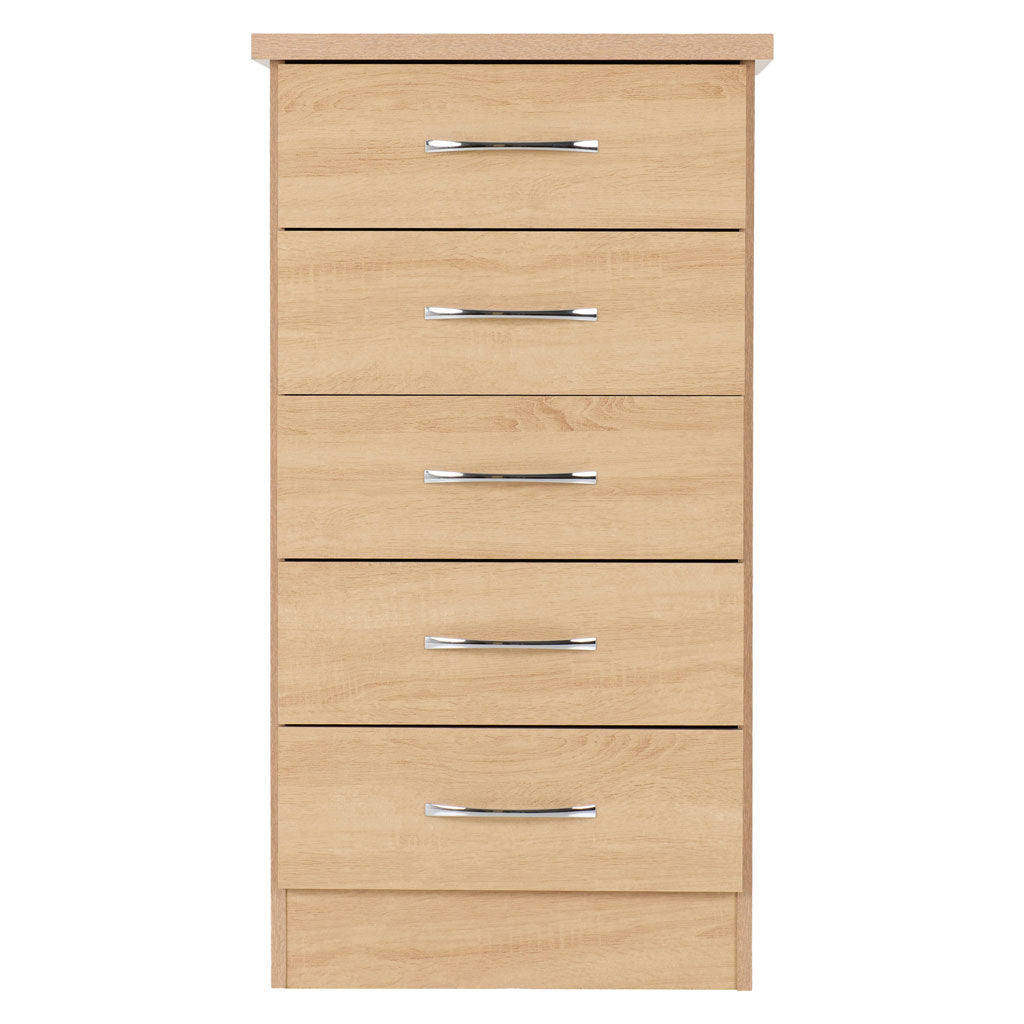Wooden Chest Of 5 Drawers Narrow - Nevada