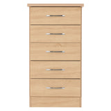 Wooden Chest Of 5 Drawers Narrow - Nevada