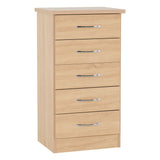 Wooden Chest Of 5 Drawers Narrow - Nevada