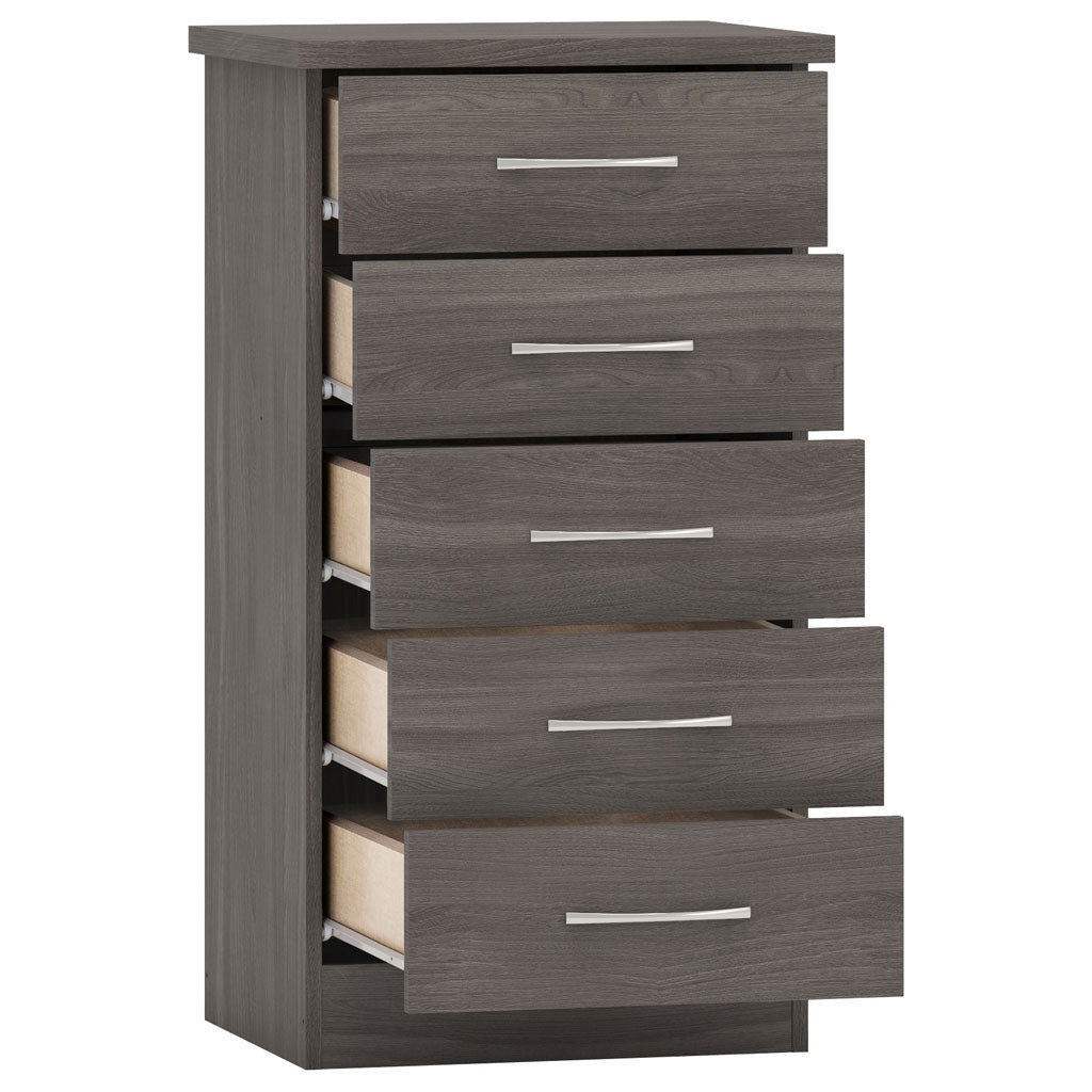Wooden Chest Of 5 Drawers Narrow - Nevada