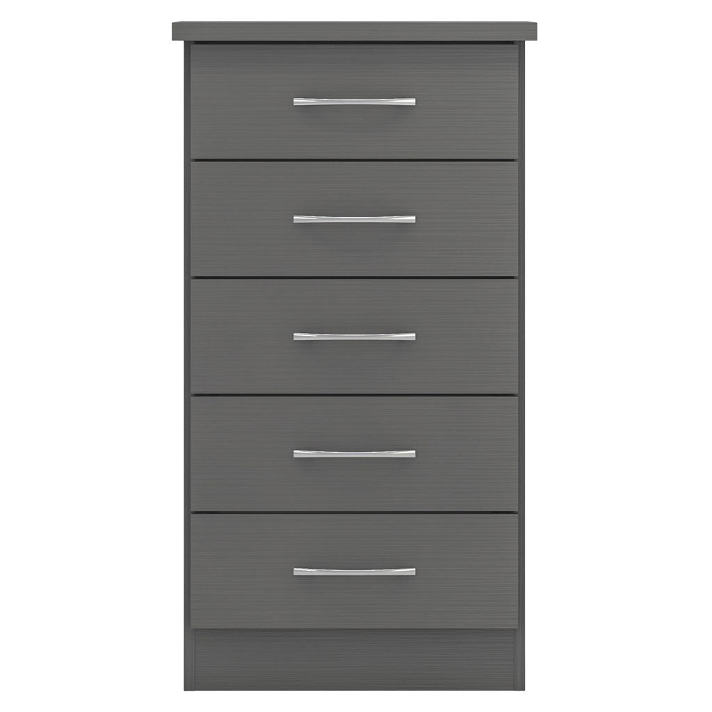 Wooden Chest Of 5 Drawers Narrow - Nevada