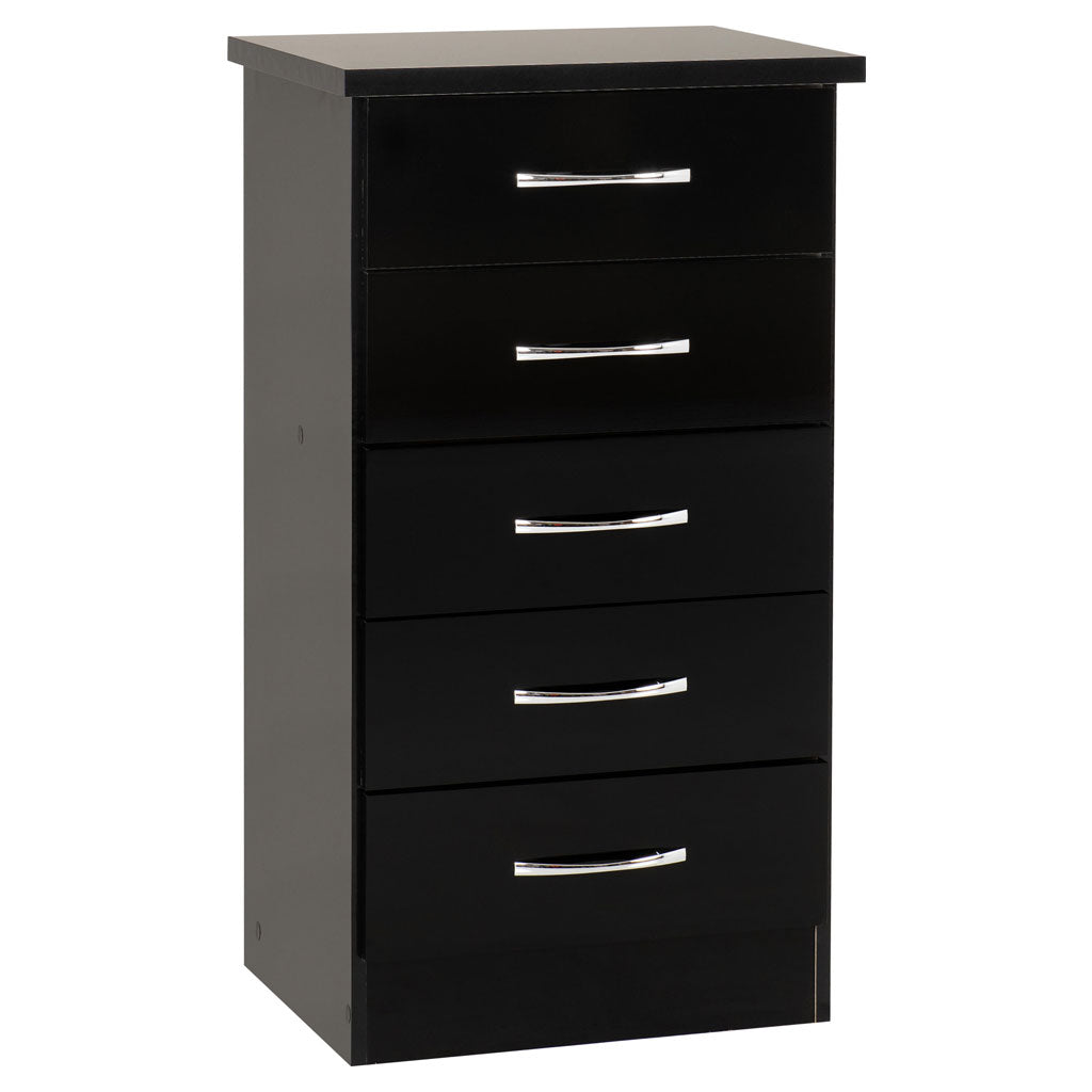 Wooden Chest Of 5 Drawers Narrow - Nevada