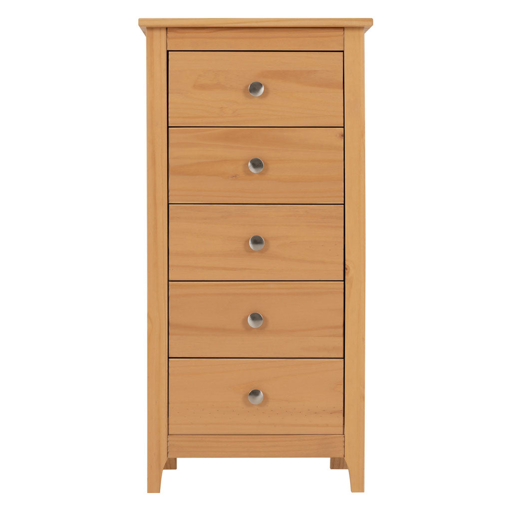 Wooden Chest Of 5 Drawers Narrow - Oslo
