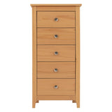 Wooden Chest Of 5 Drawers Narrow - Oslo