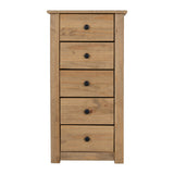 Wooden Chest Of 5 Drawers Narrow - Panama