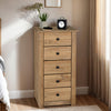 Wooden Chest Of 5 Drawers Narrow - Panama