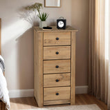 Wooden Chest Of 5 Drawers Narrow - Panama