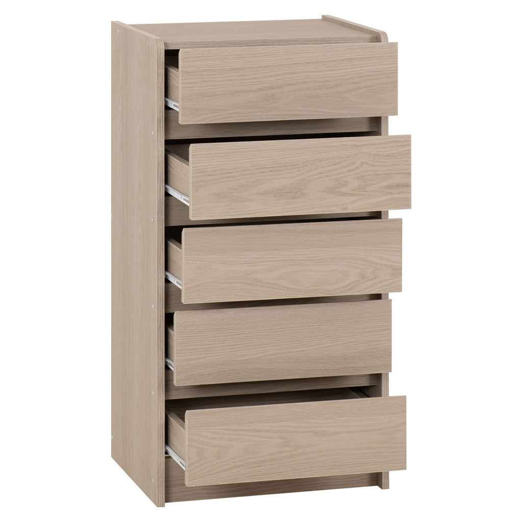 Wooden Chest Of 5 Drawers Narrow - Paris