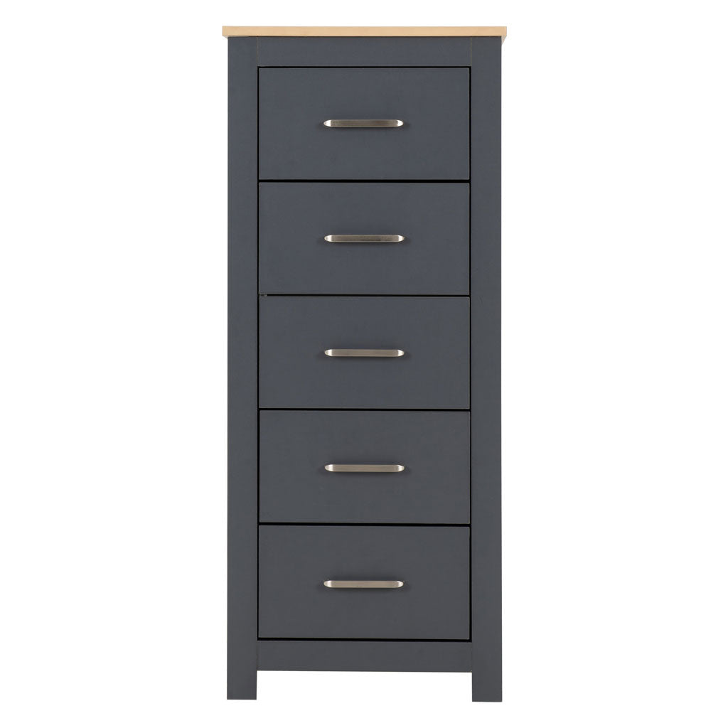 Wooden Chest Of 5 Drawers Narrow - Portland