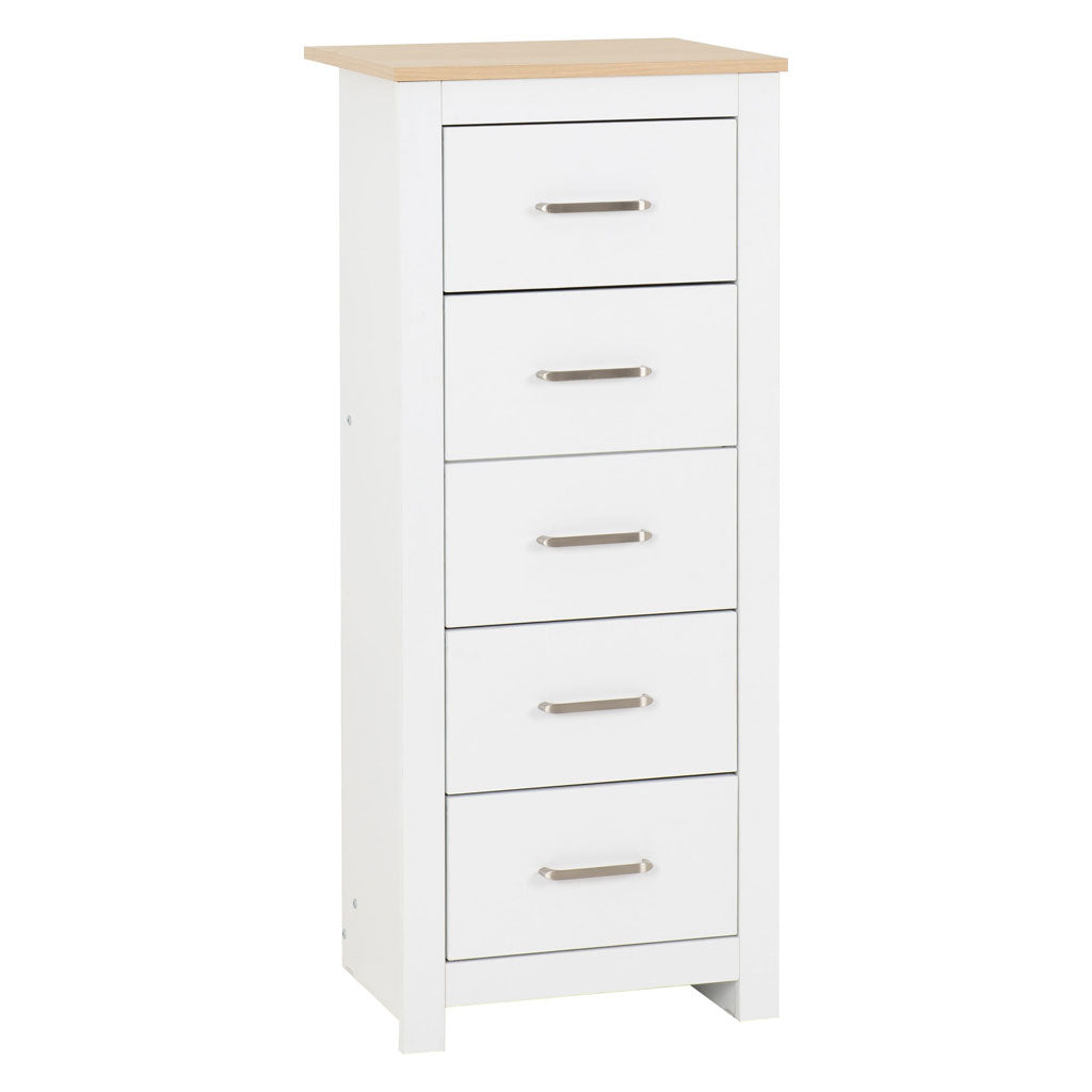 Wooden Chest Of 5 Drawers Narrow - Portland