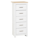 Wooden Chest Of 5 Drawers Narrow - Portland