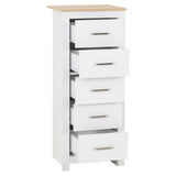 Wooden Chest Of 5 Drawers Narrow - Portland