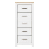 Wooden Chest Of 5 Drawers Narrow - Portland