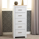 Wooden Chest Of 5 Drawers Narrow - Portland
