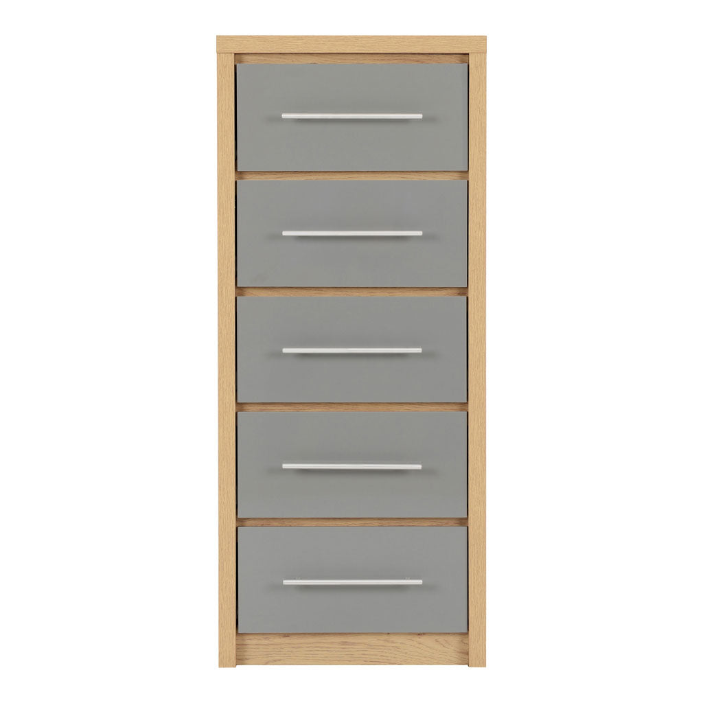 Wooden Chest Of 5 Drawers Narrow - Seville