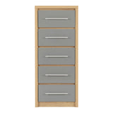 Wooden Chest Of 5 Drawers Narrow - Seville