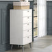 Wooden Chest Of 5 Drawers Narrow With Plastic Legs - Augusta