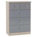 Wooden Chest Of 5 Drawers - Nevada