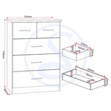 Wooden Chest Of 5 Drawers - Nevada