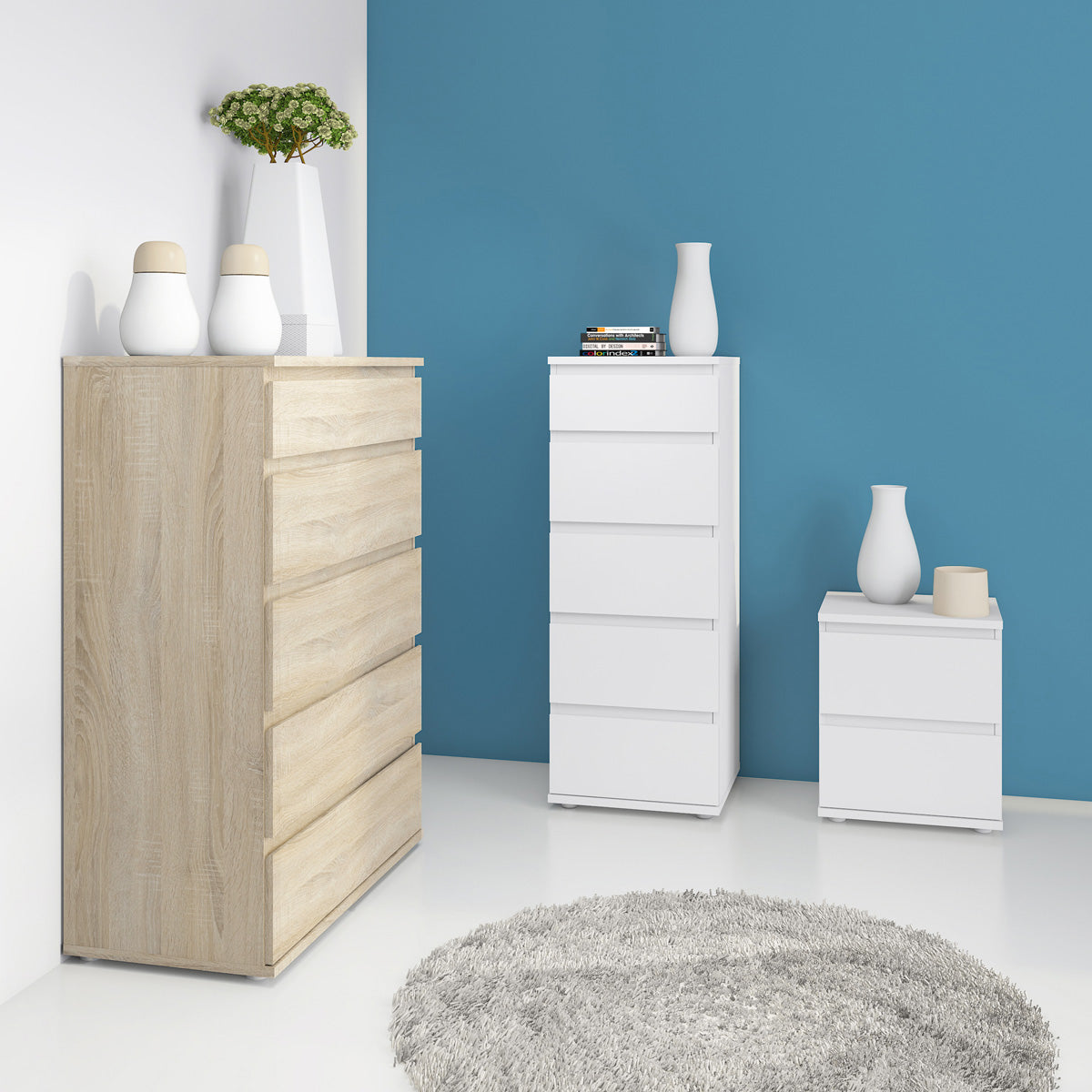 Wooden Chest Of 5 Drawers - Nova