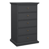 Wooden Chest Of 5 Drawers - Paris