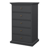 Wooden Chest Of 5 Drawers - Paris