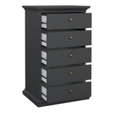Wooden Chest Of 5 Drawers - Paris