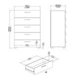 Wooden Chest Of 5 Drawers - Pepe