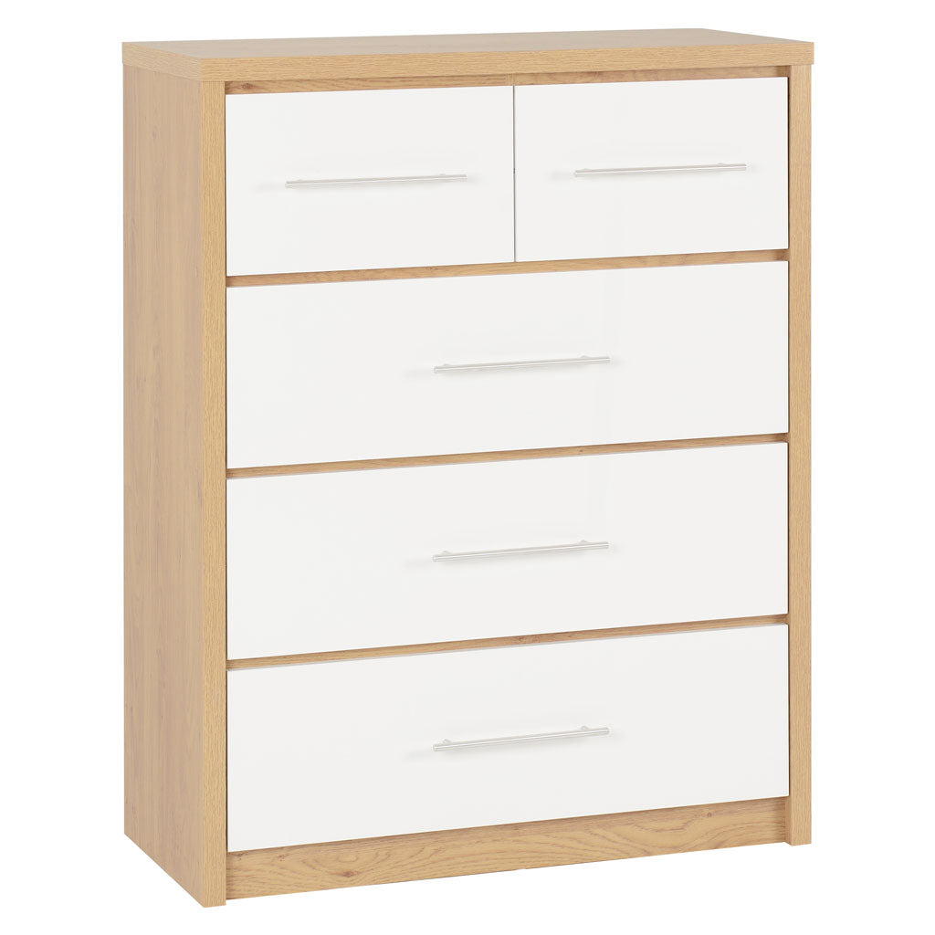 Wooden Chest Of 5 Drawers - Seville