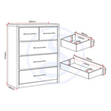 Wooden Chest Of 5 Drawers - Seville