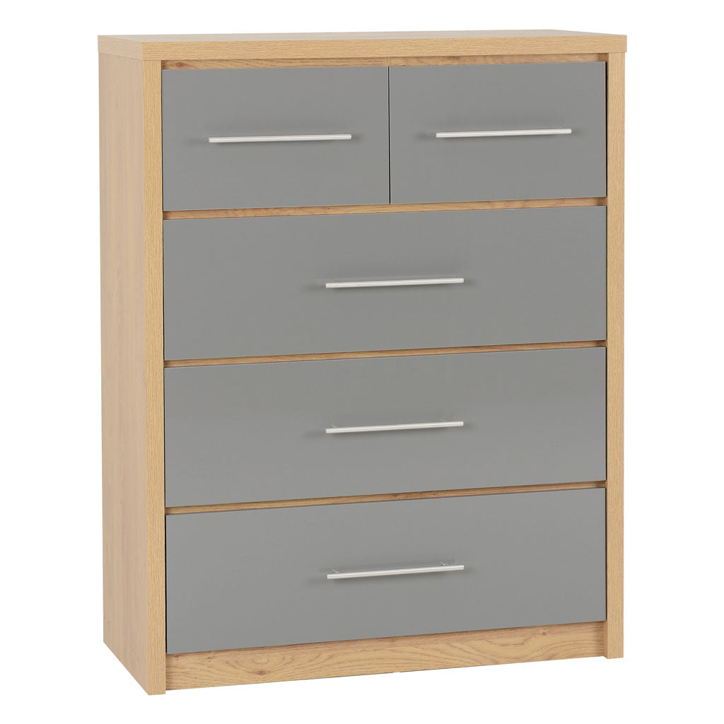 Wooden Chest Of 5 Drawers - Seville