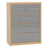 Wooden Chest Of 5 Drawers - Seville