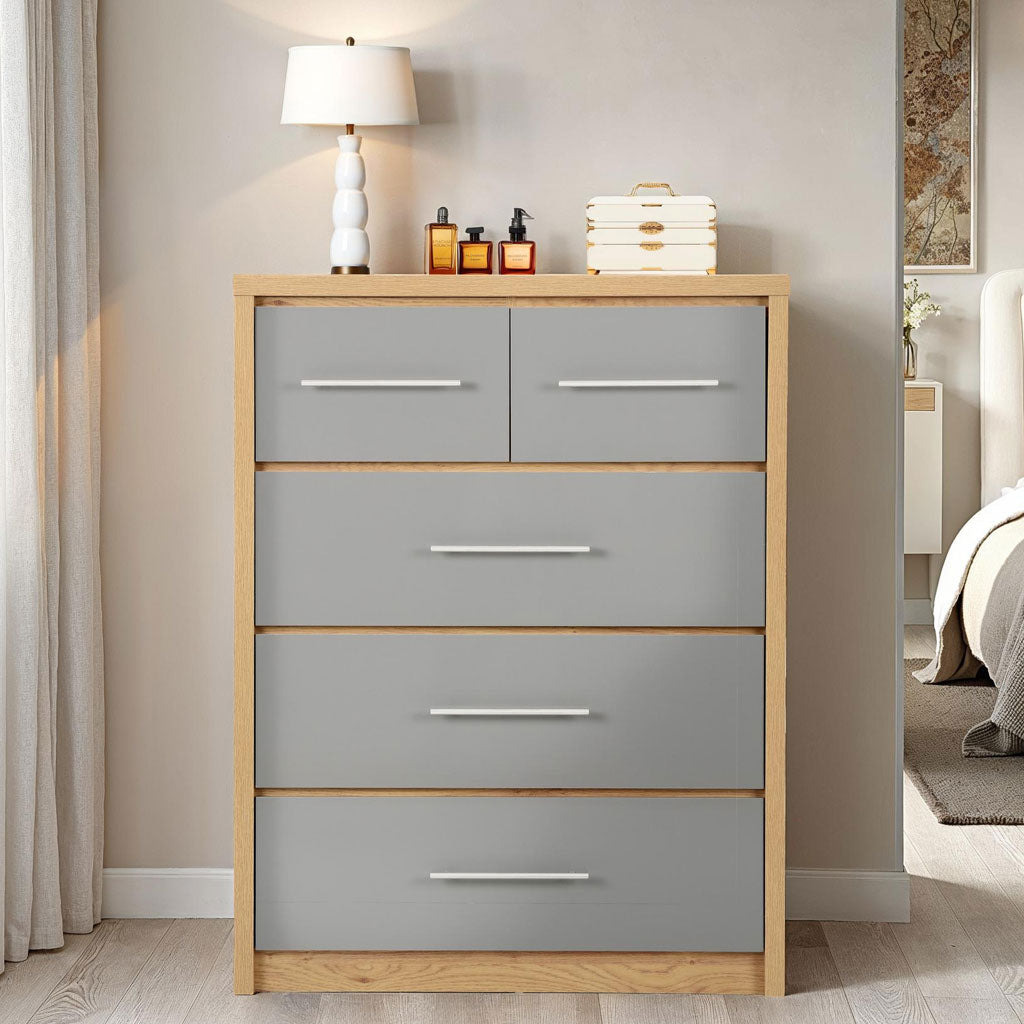 Wooden Chest Of 5 Drawers - Seville