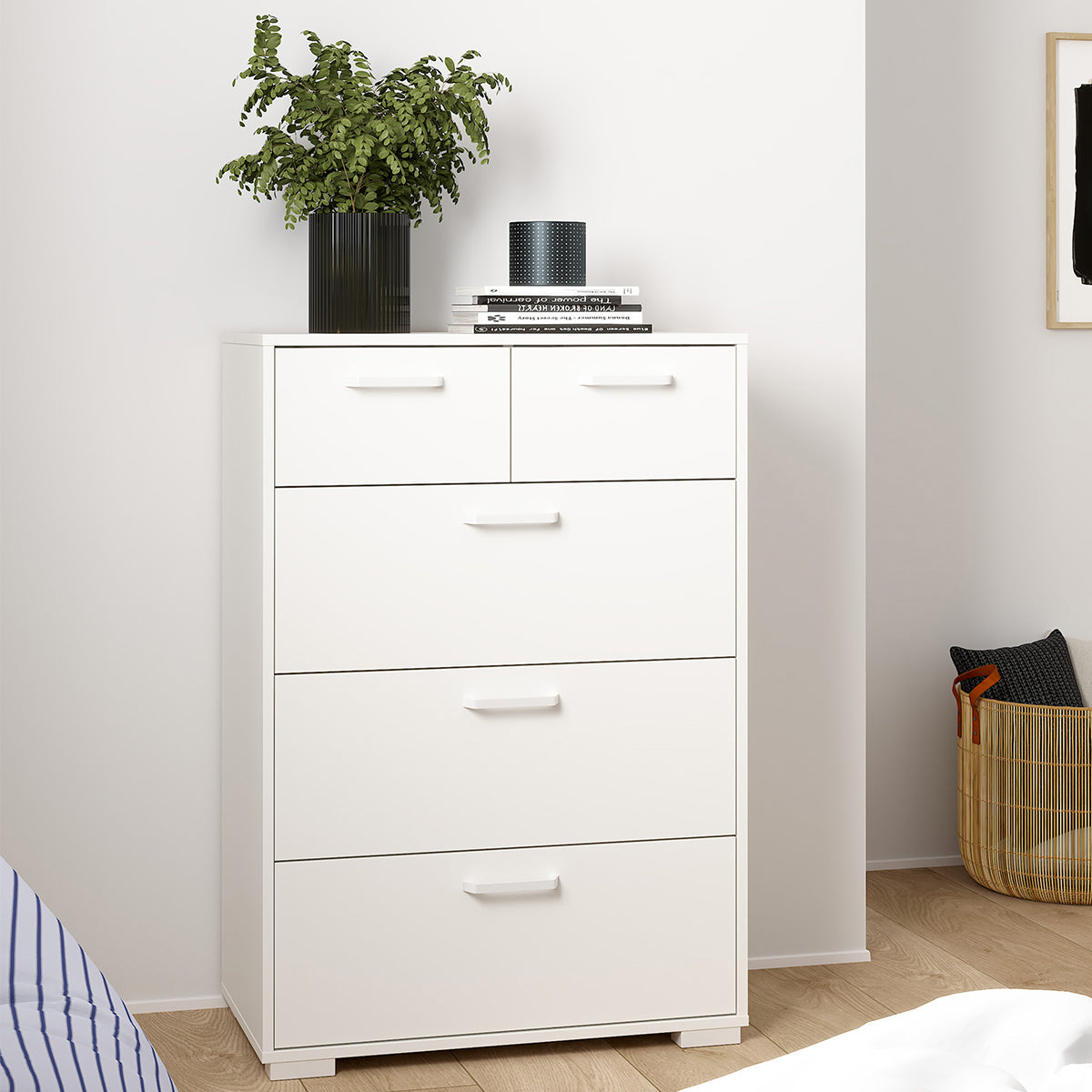 Wooden Chest Of 5 Drawers - Sofia