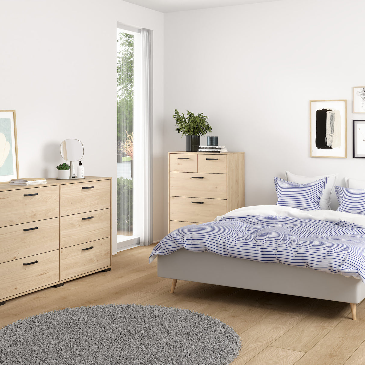 Wooden Chest Of 5 Drawers - Sofia