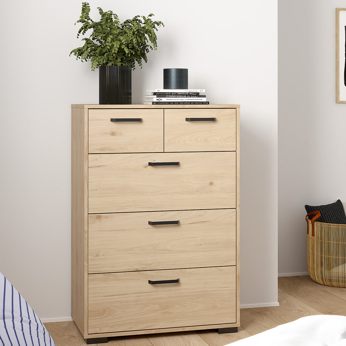 Wooden Chest Of 5 Drawers - Sofia