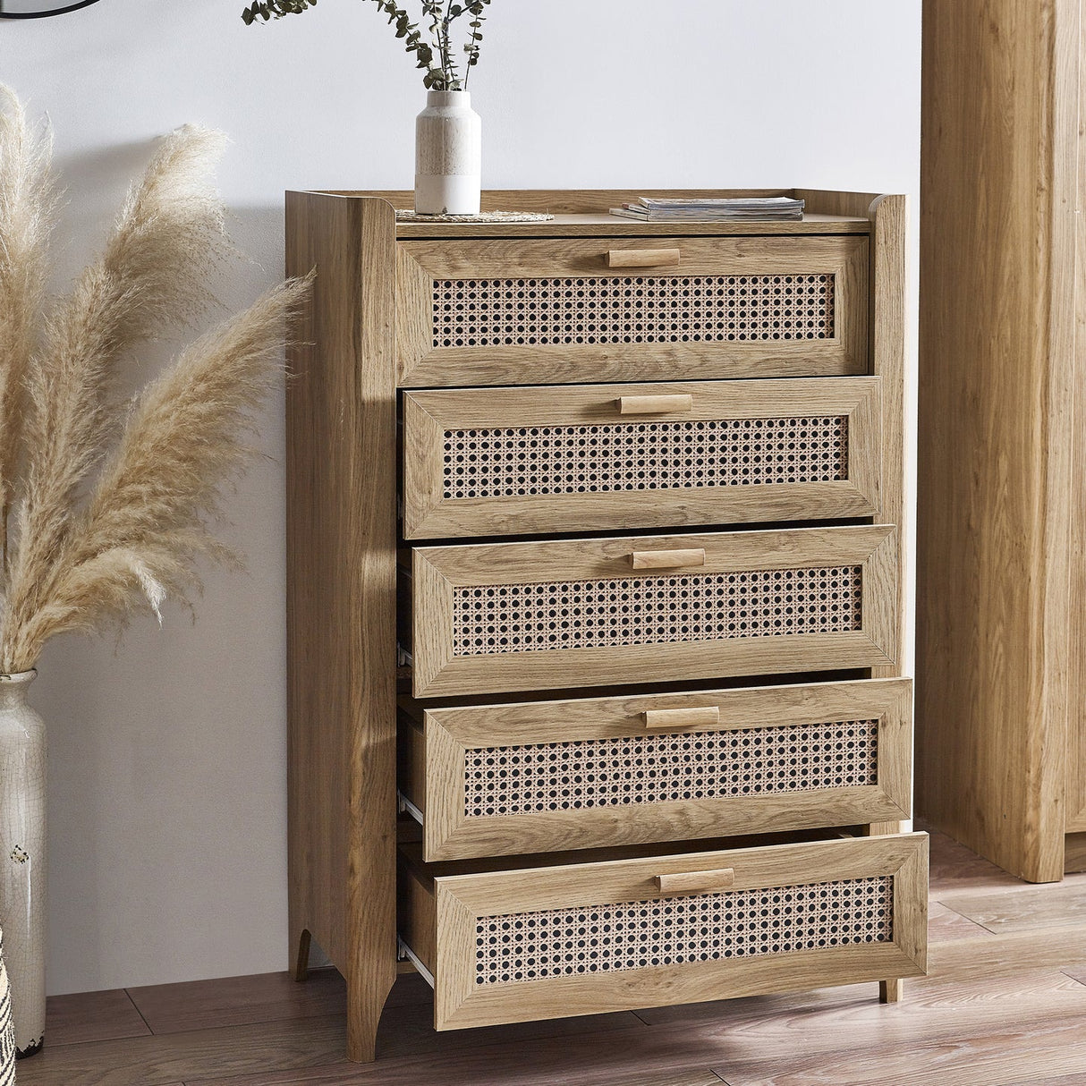 Wooden Chest Of 5 Drawers - Sydney