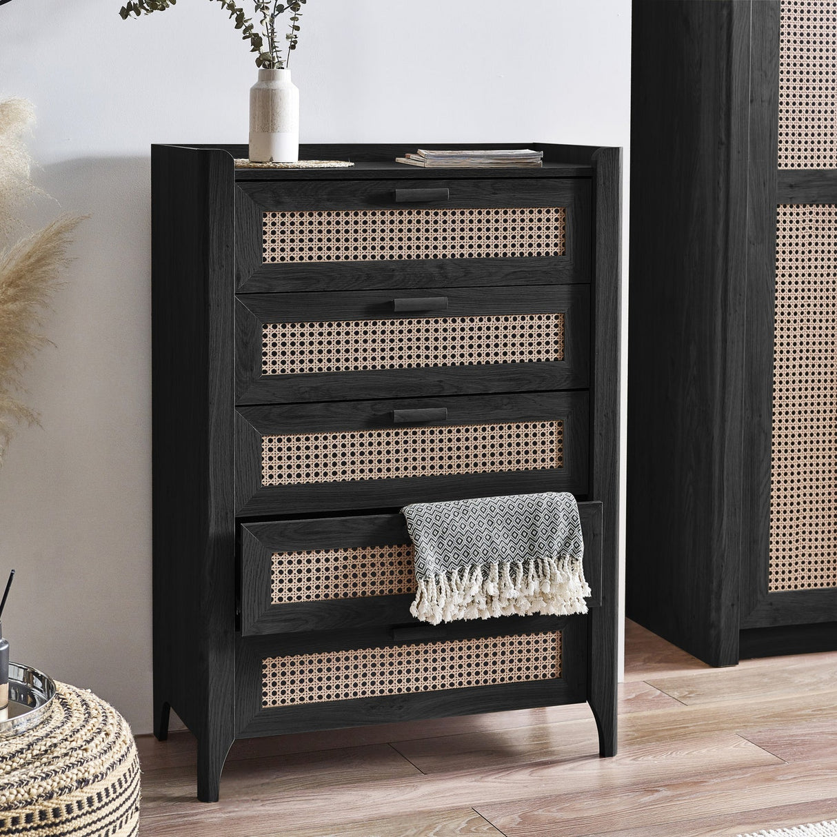 Wooden Chest Of 5 Drawers - Sydney