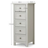 Wooden Chest Of 5 Drawers Tall - Maine