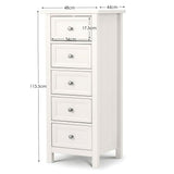Wooden Chest Of 5 Drawers Tall - Maine