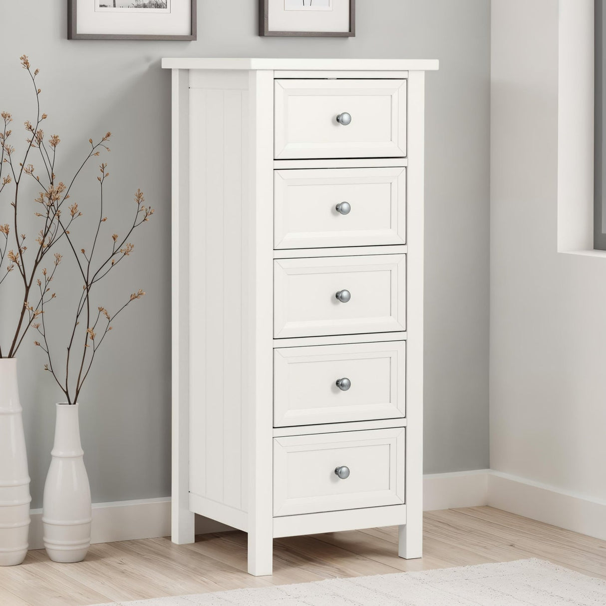 Wooden Chest Of 5 Drawers Tall - Maine