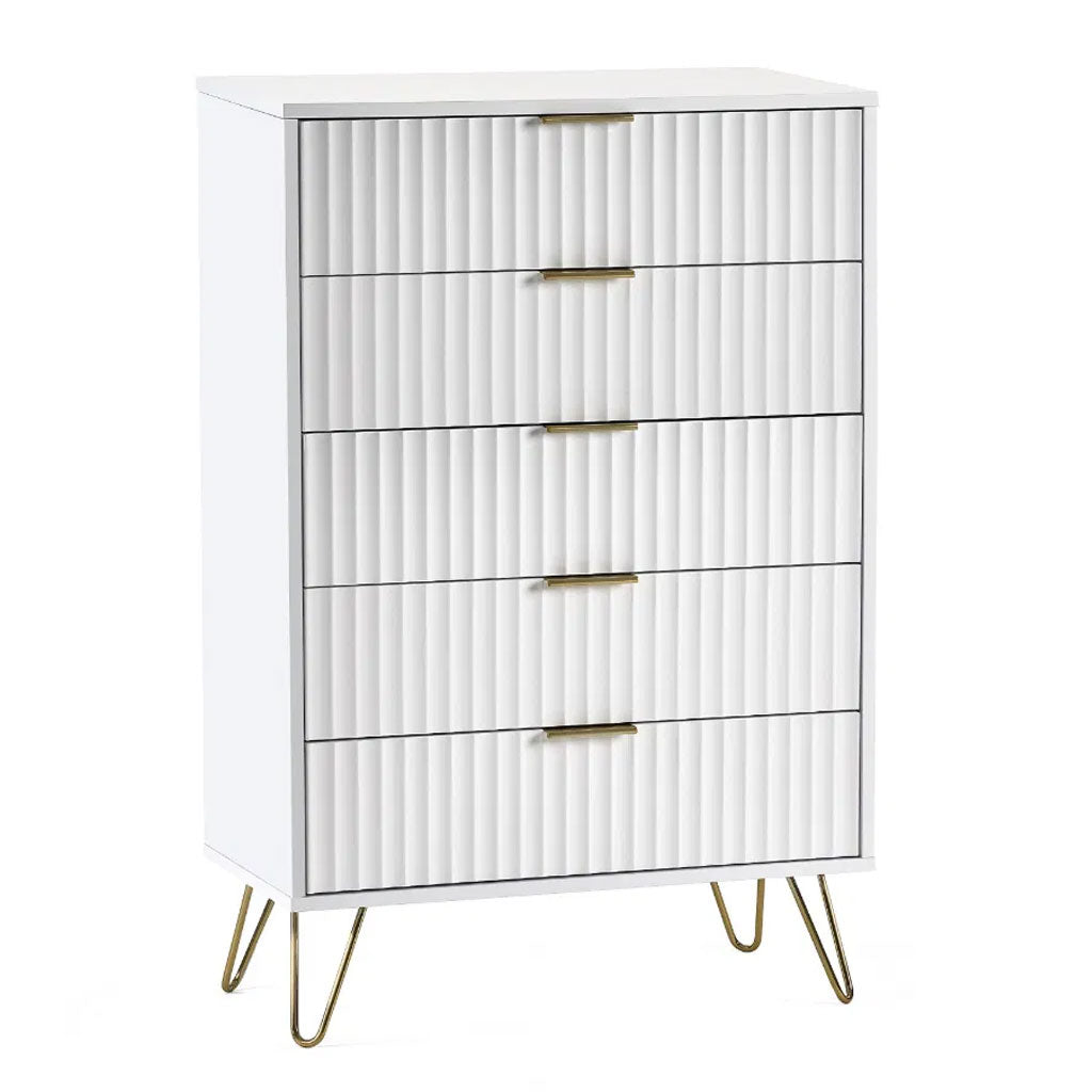 Wooden Chest Of 5 Drawers Wide - Murano