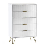 Wooden Chest Of 5 Drawers Wide - Murano