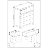 Wooden Chest Of 5 Drawers Wide - Nairn