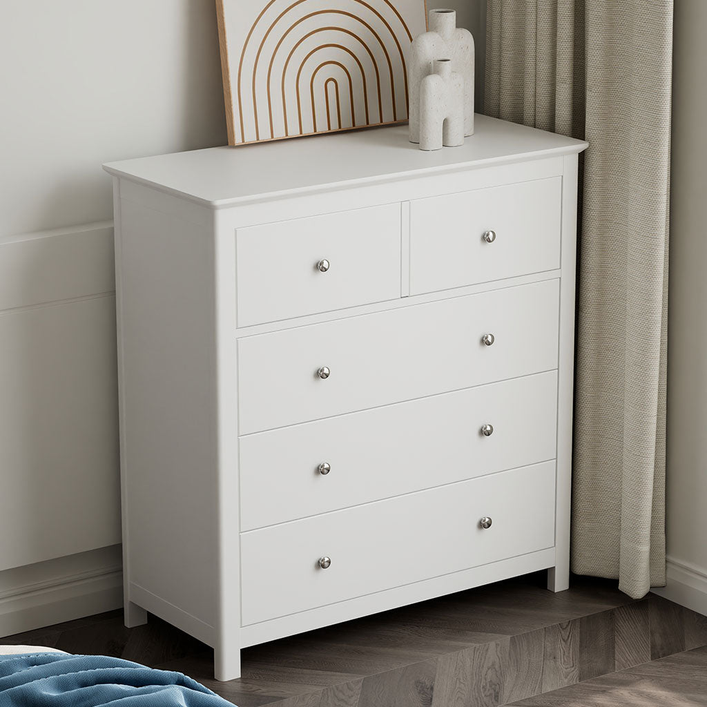 Wooden Chest Of 5 Drawers Wide - Nairn