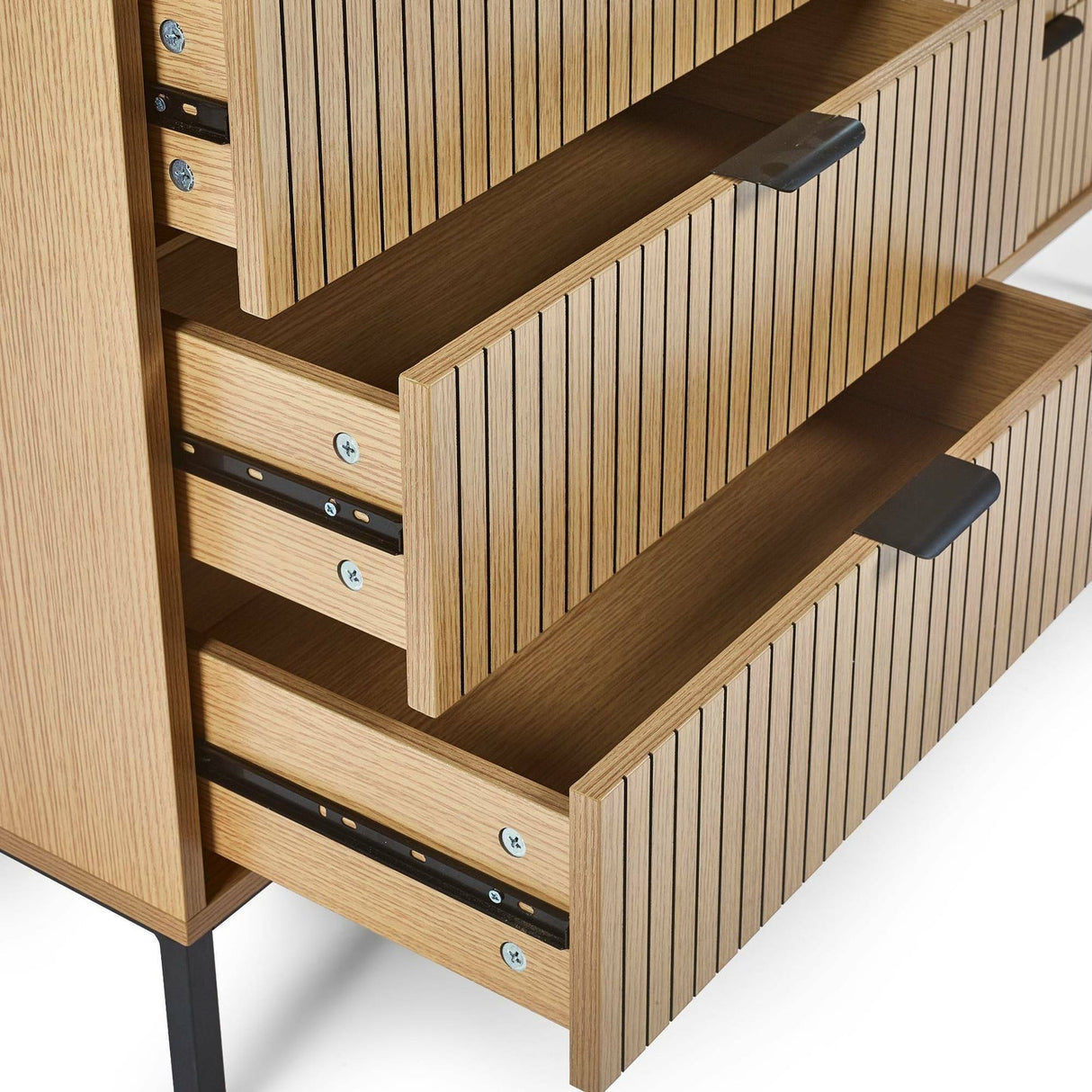 Wooden Chest Of 5 Drawers Wide - Sia