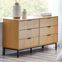 Wooden Chest Of 5 Drawers Wide - Sia